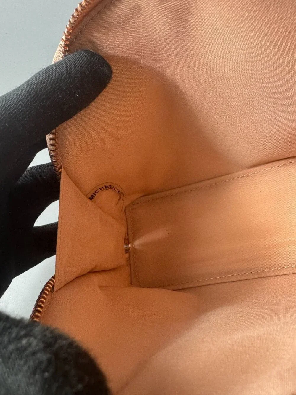 MICHAEL KORS MK Jet Set Travel Large Leather Cosmetic Pouch-Rose Gold